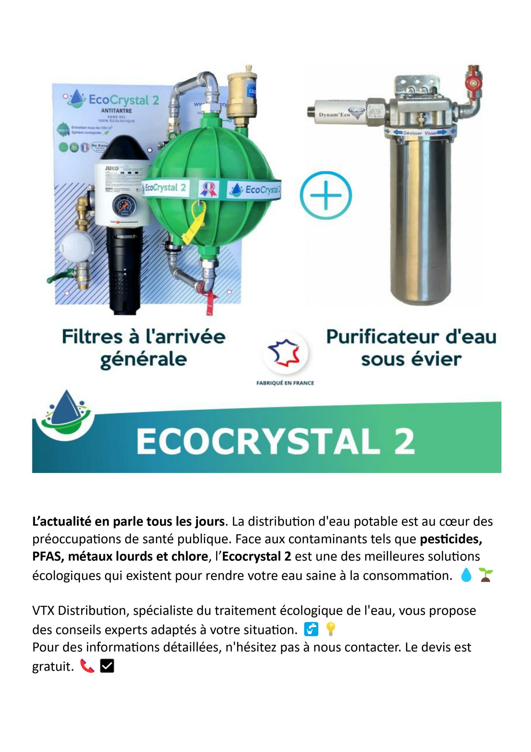 Wateau - ecocrystal purification d'eau et d'air